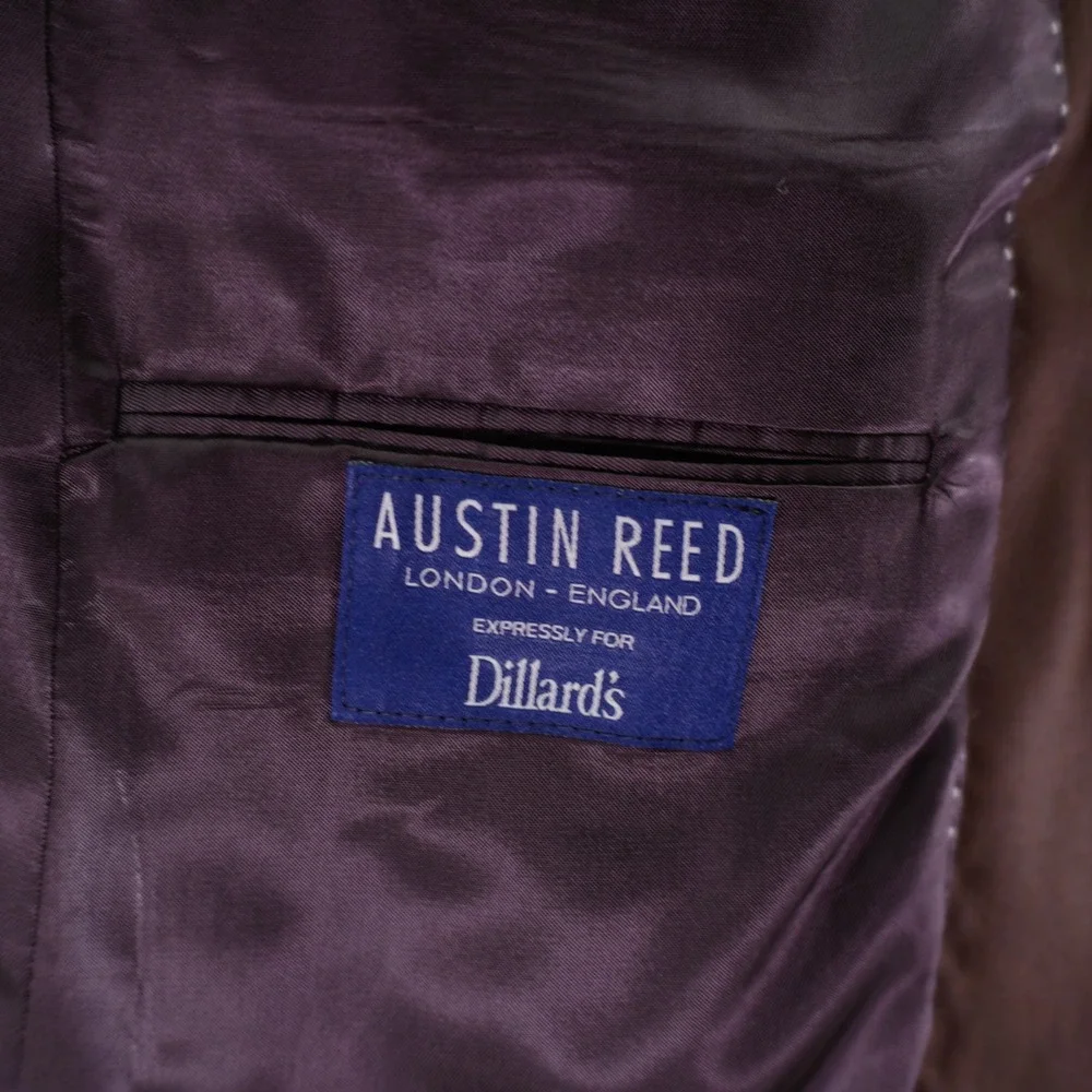 Austin Reed Brown Wool 3 Button Blazer‎ 42R Dillards
